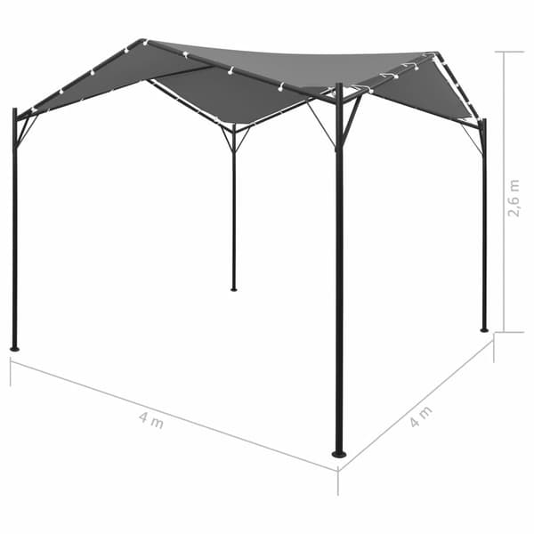 vidaXL pavillon 4x4 m antracitgrå