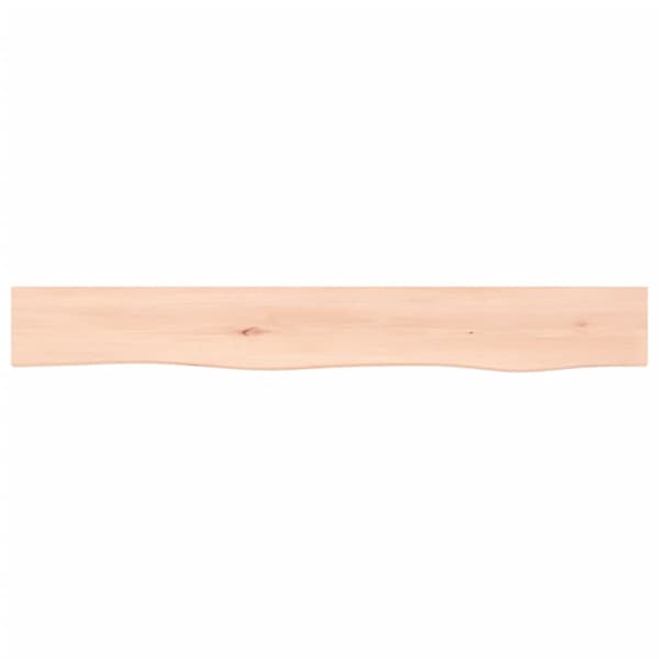 vidaXL væghylde 80x10x2 cm ubehandlet massivt egetræ
