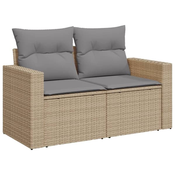vidaXL sofasæt til haven 9 dele med hynder polyrattan beige