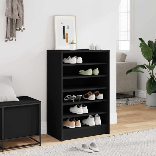 vidaXL skoskab 60x35x92 cm spånplade sort