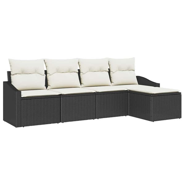 vidaXL Sofasæt med hynde 6 stk. Sort polyrattan