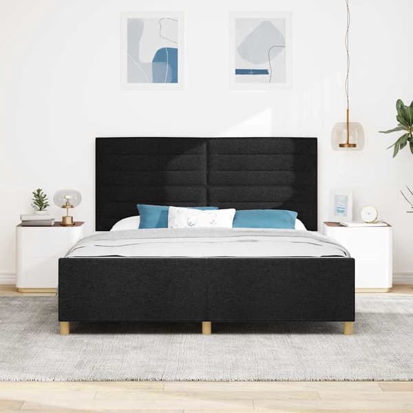 vidaXL Seng Sort 180x200 cm Stof