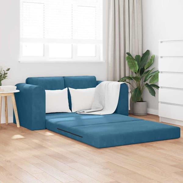 vidaXL Sovesofa 60cm Blå Fløjl