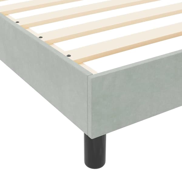 vidaXL Box spring seng med hovedgærde Lysegrå 80 x 200 cm Fløjl