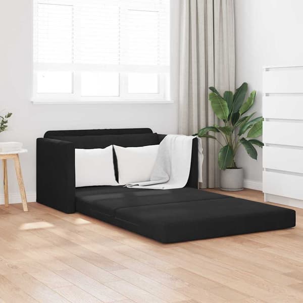 vidaXL Sovesofa 110cm Sort Fløjl