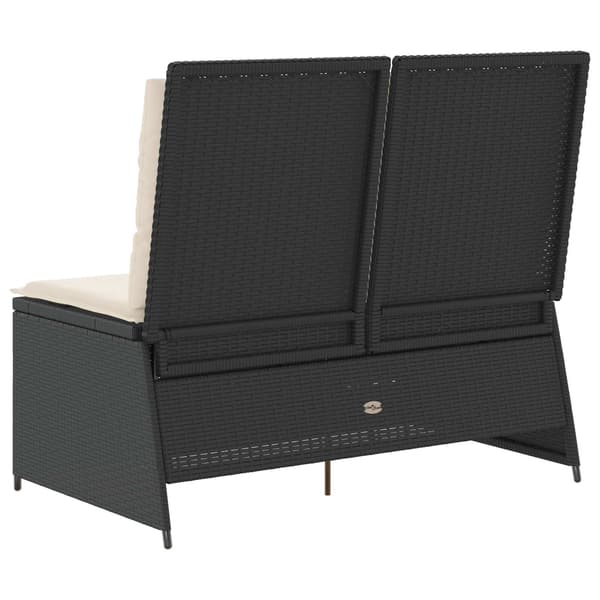 vidaXL Havebænk Sort polyrattan
