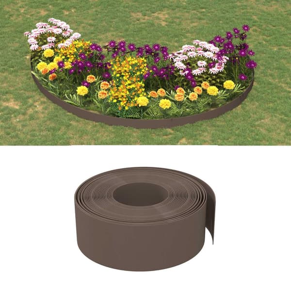 vidaXL Puutarhareunukset 5 kpl harmaa 10 m 20 cm polyeteeni