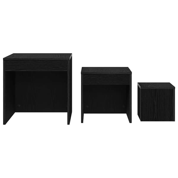 vidaXL Sofabord 3 pcs Sort eg Konstrueret træ