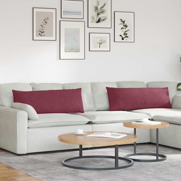 vidaXL Sofapuder 2 pcs Vinrød 120 x 40 cm Stof