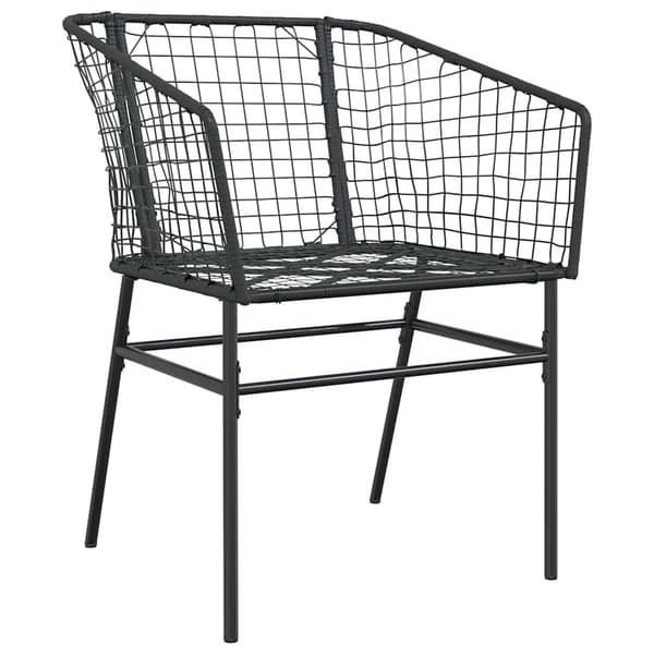 vidaXL Have Spisebordssæt 9 pcs Sort polyrattan
