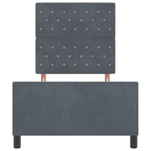vidaXL Box spring seng med hovedgærde Mørkegrå 90 x 200 cm Fløjl