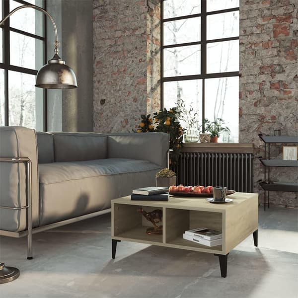 vidaXL sofabord 60x60x30 cm spånplade sonoma-eg