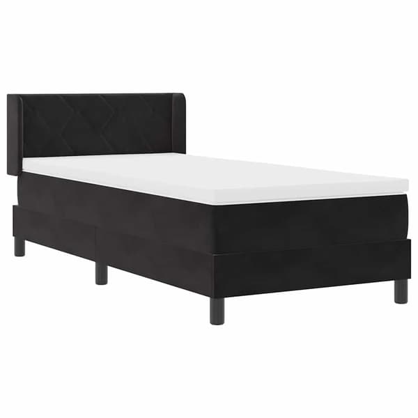 vidaXL Box spring seng med madras Sort 200 x 90 cm Polyester