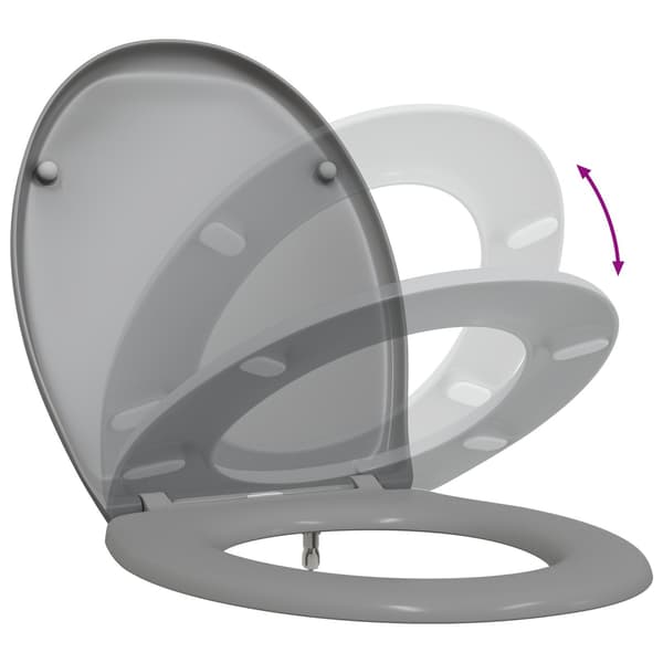 vidaXL WC-istuin Harmaa 47 x 37 x 4 cm Duroplast