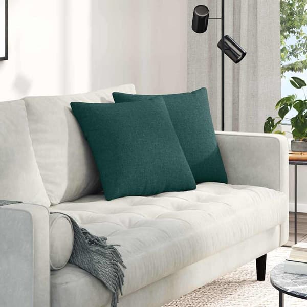 vidaXL Sofapuder 2 pcs Mørkegrøn 45 x 45 cm Stof