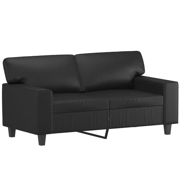 vidaXL sofasæt 2 dele med puder kunstlæder sort