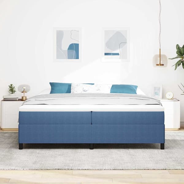 vidaXL Box spring seng Blå 200 x 200 cm Velourstof