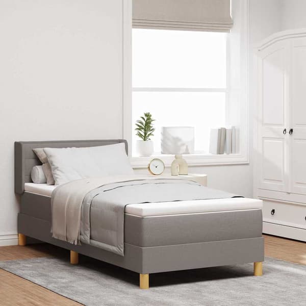 vidaXL Box spring seng med madras Gråbrun 200 x 100 cm Polyester