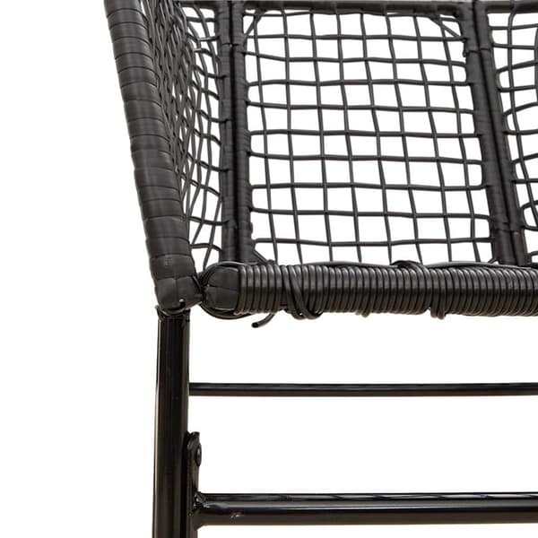 vidaXL 7 dele spisebordssæt til haven polyrattan glas sort