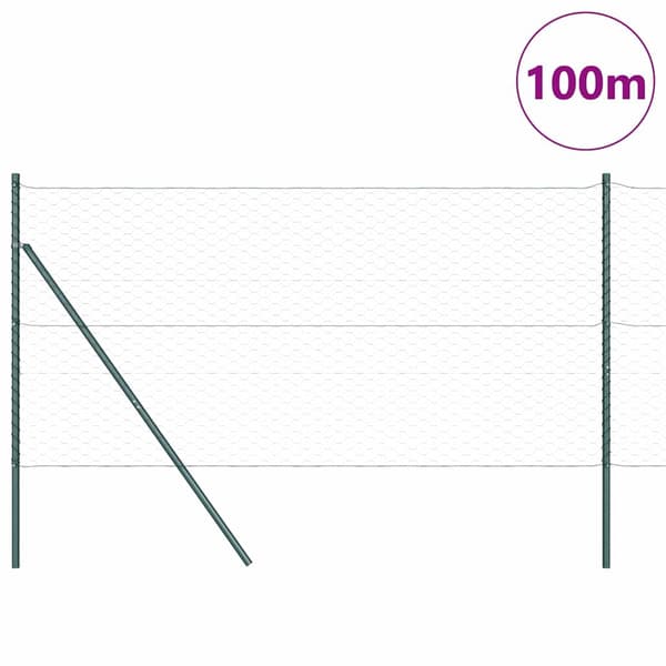 vidaXL Hegnspæl Grå 100 x 1,4 m (50 mm net) Stål og PVC