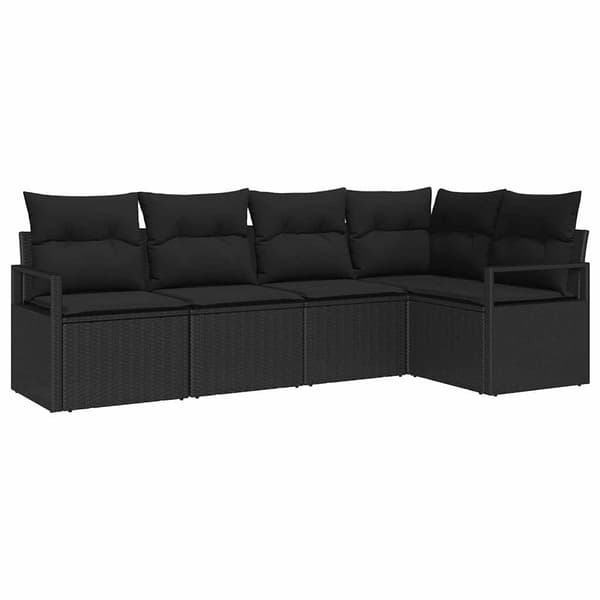 vidaXL Sofa Sæt 5 pcs Sort polyrattan