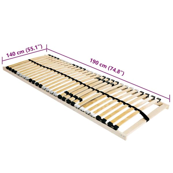 vidaXL Lamelbund Brun 140 x 190 cm Solid bøg