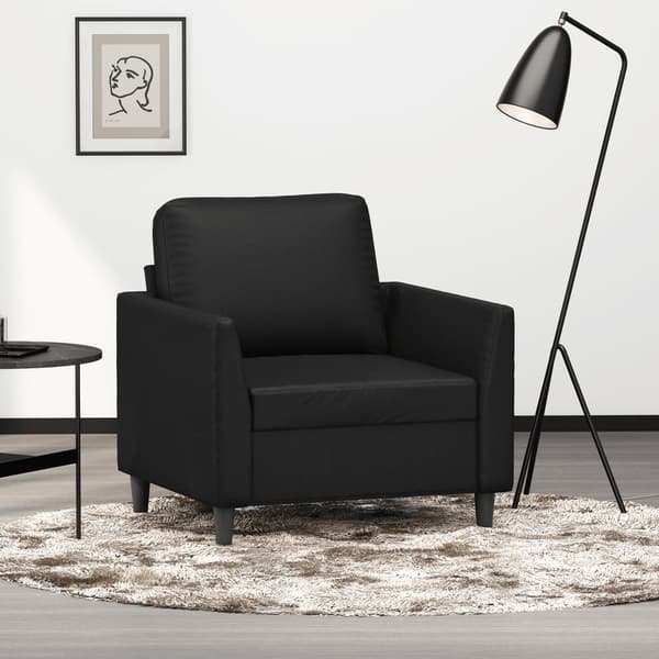 vidaXL lænestol 60 cm kunstlæder sort
