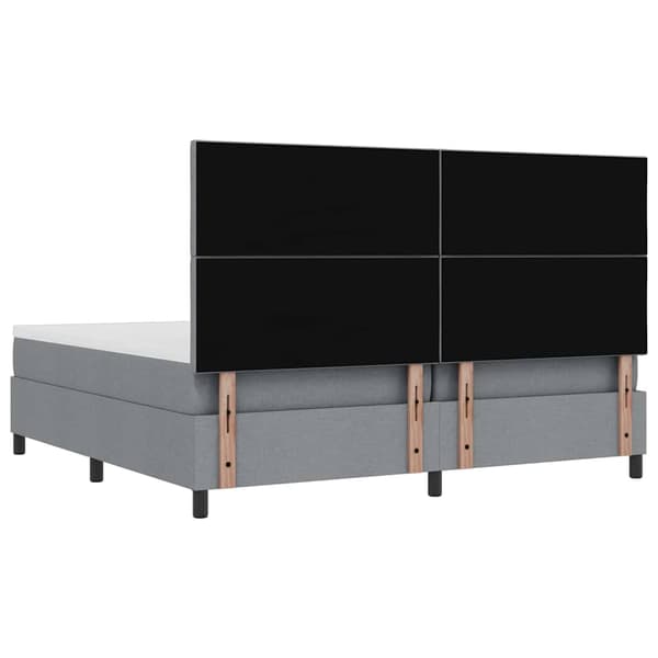 vidaXL Box spring seng med madras Lysegrå 200 x 200 cm Stof