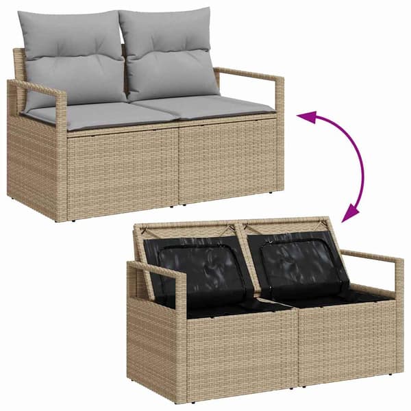 vidaXL Sofa Sæt med pude 5 pcs polyrattan
