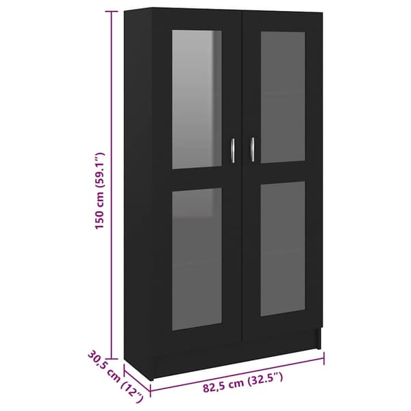 vidaXL vitrineskab 82,5x30,5x150 cm spånplade sort