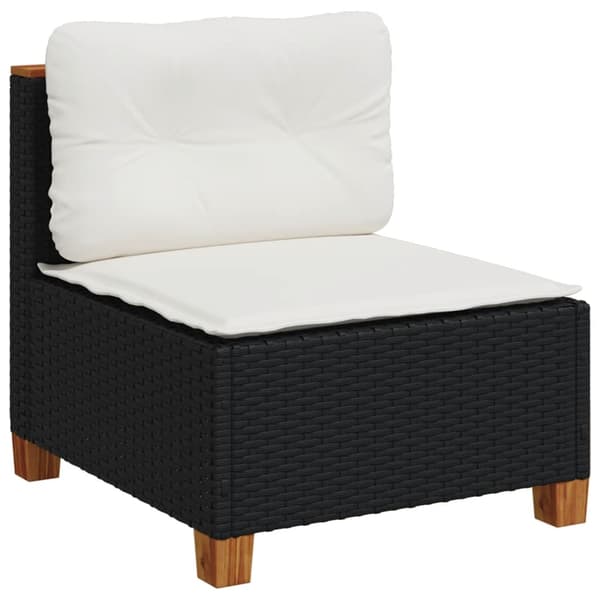 vidaXL sofasæt til haven 10 dele med hynder polyrattan sort