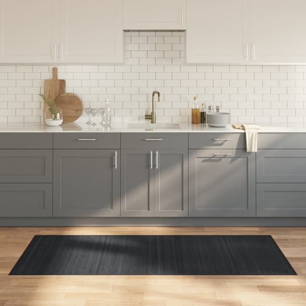 vidaXL Matto suorakaide harmaa 80x200 cm bambu