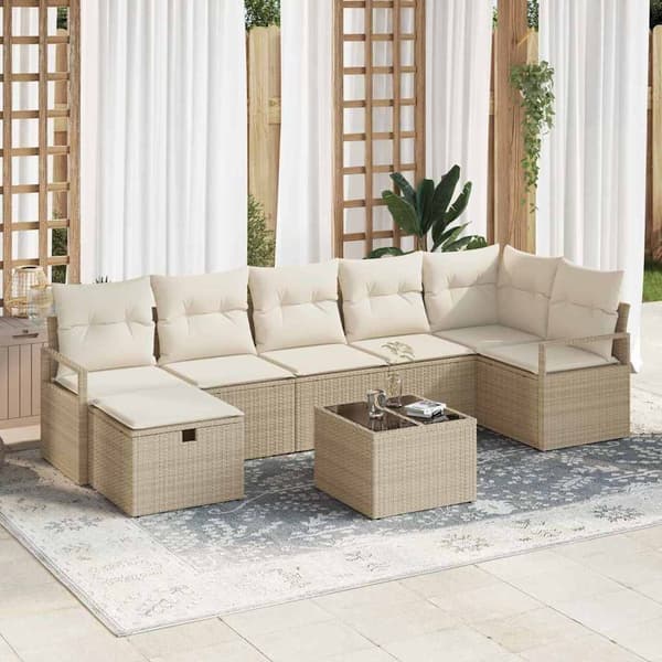 vidaXL Sofa Sæt med pude 4 pcs polyrattan