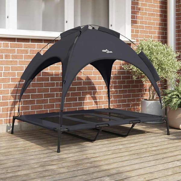 vidaXL Hundeseng Sort 122 x 93 x 106,5 cm Stål