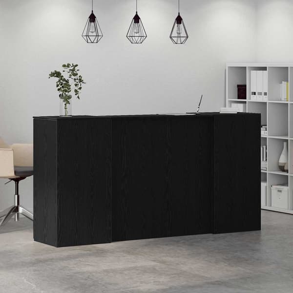 vidaXL receptionsdisk sort eg 200x50x103,5 cm konstrueret træ
