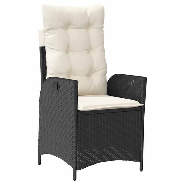 vidaXL Have Spisebordssæt 7 pcs Sort polyrattan