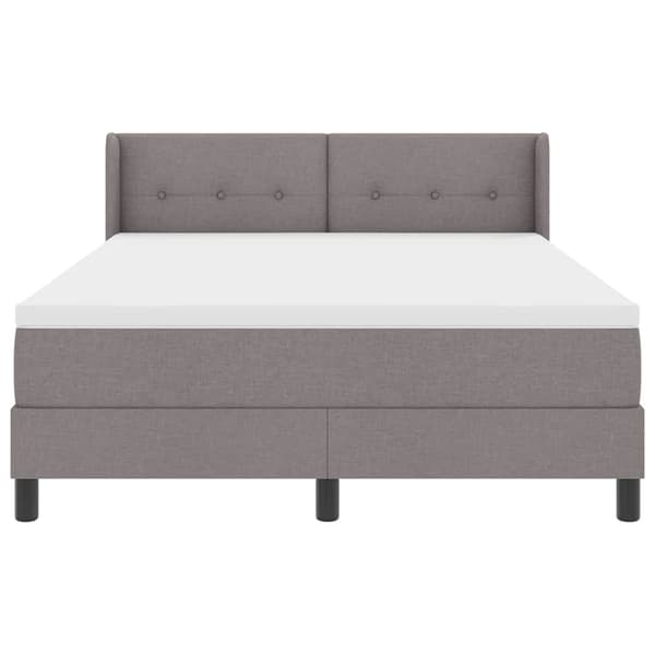 vidaXL Box spring seng med madras Gråbrun 190 x 140 cm Polyester