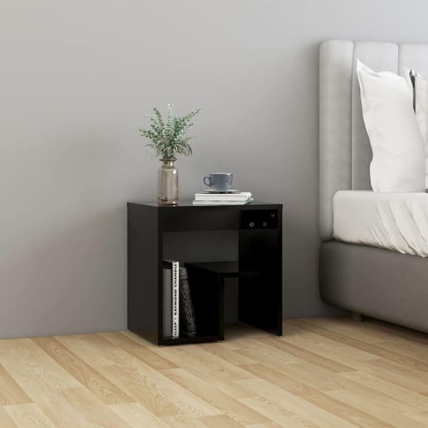 vidaXL sengeskabe 2 stk. 40x30x40 cm spånplade sort