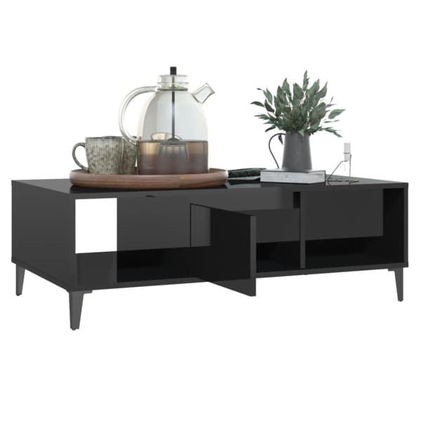 vidaXL sofabord 103,5x60x35 cm spånplade sort højglans