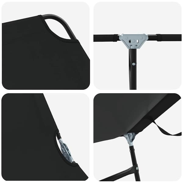vidaXL Foldestol Sort 188 x 57 x 86,5 cm Polyester