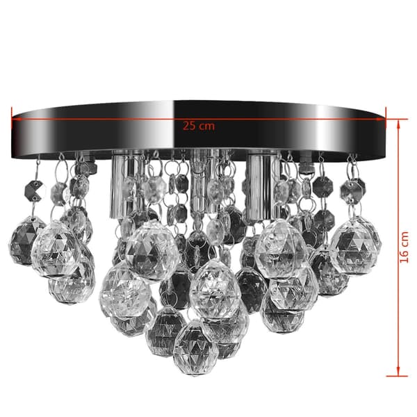 vidaXL lysekrone krystaldesign plexiglas krom