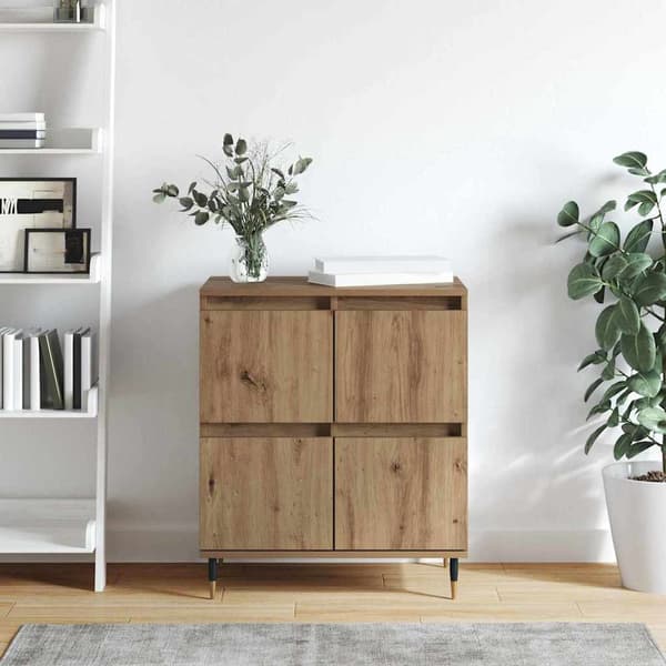 vidaXL Sideboard Artisan Egetræ 60 x 35 x 70 cm