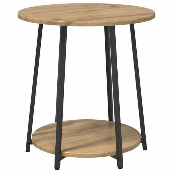 vidaXL Sidebordssæt med hylde 2 pcs Artisan egetræ og sort