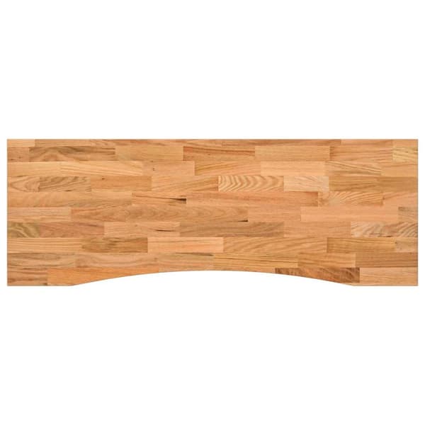 vidaXL bordplade 140x50x2,5 cm massivt egetræ rektangulær lysebrun