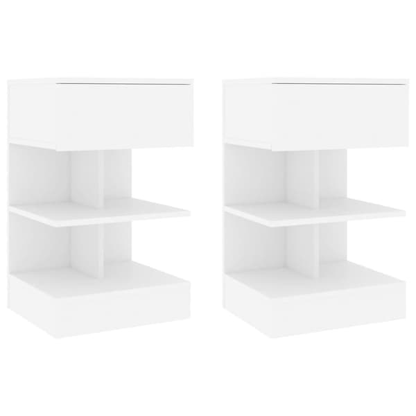 vidaXL sengeskabe 2 stk. 40x35x65 cm spånplade hvid