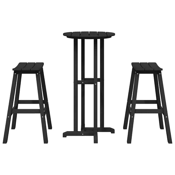 vidaXL Have bar sæt 3 pcs Sort HDPE