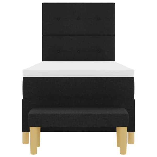 vidaXL Box spring seng med madras Sort 100 x 200 cm Stof