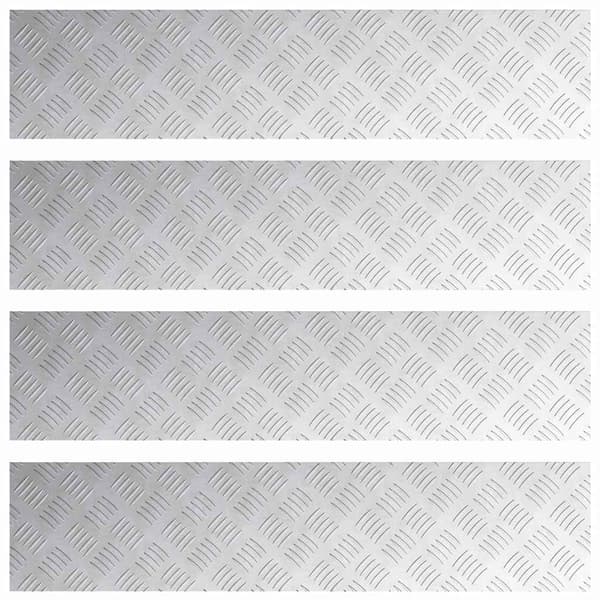 vidaXL Trappe Tread Rektangulær 4 pcs Sølv 90 x 20 cm Aluminium