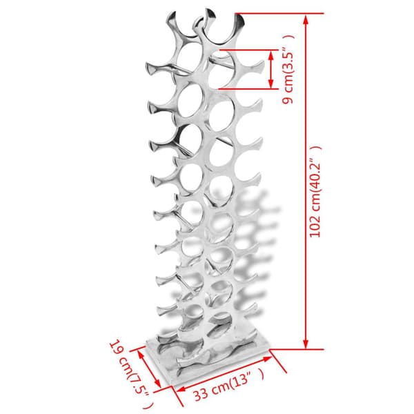 vidaXL Viiniteline Alumiini Hopea 27 Pullolle