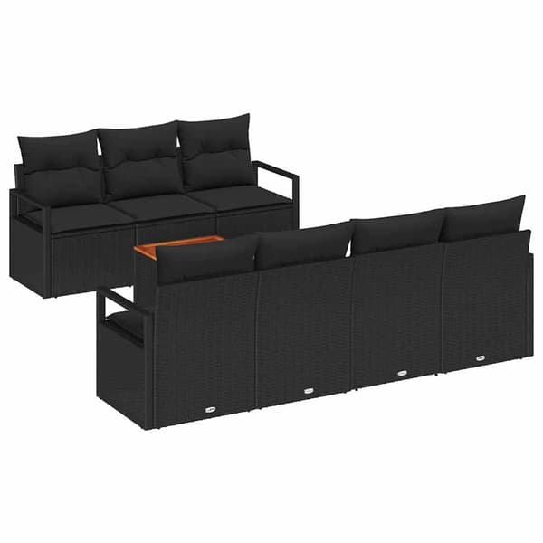 vidaXL Havesofa Sæt 8 pcs Sort
